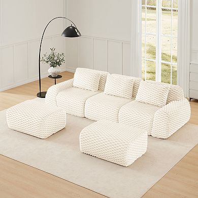 Merax Minimalist Modular Sectional Sofa Flexible Combinations Premium Flannelette Fabric Soft