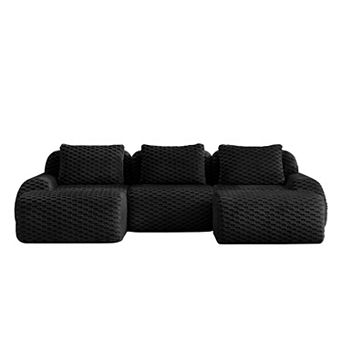 Merax Minimalist Modular Sectional Sofa Flexible Combinations Premium Flannelette Fabric Soft