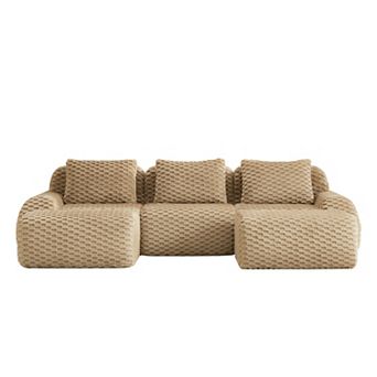 Merax Minimalist Modular Sectional Sofa Flexible Combinations Premium Flannelette Fabric Soft