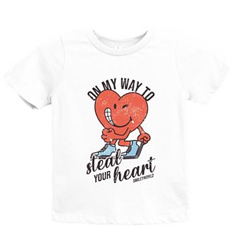 SmileyWorld On My Way To Steal Your Heart - Youth Short Sleeve Graphic T-Shirt