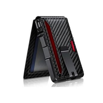 KSIZUIS Smart Pop-Up Aluminum Wallet - Slim Bifold with RFID Blocking, Money Clip & ID Window