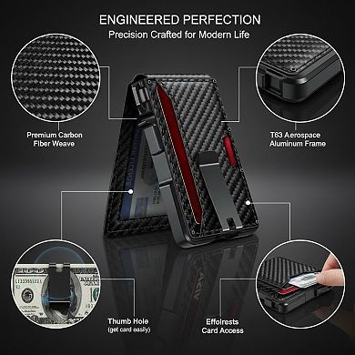 KSIZUIS Smart Pop-Up Aluminum Wallet - Slim Bifold with RFID Blocking, Money Clip & ID Window