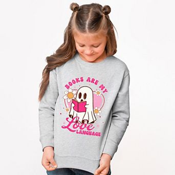 Books Are My Love Language Ghost - Youth Graphic Sweatshirt