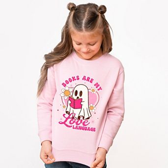Books Are My Love Language Ghost - Youth Graphic Sweatshirt