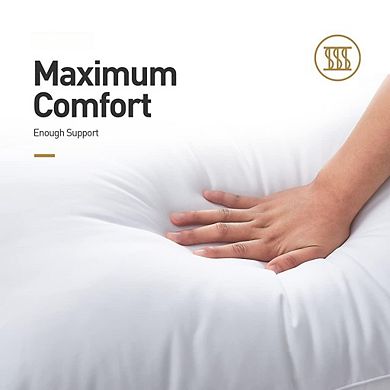 Soft 3D Down Alternative Plush Pillow for Side Sleepers: Hotel-Quality, Skin-Friendly (Pack of 4)