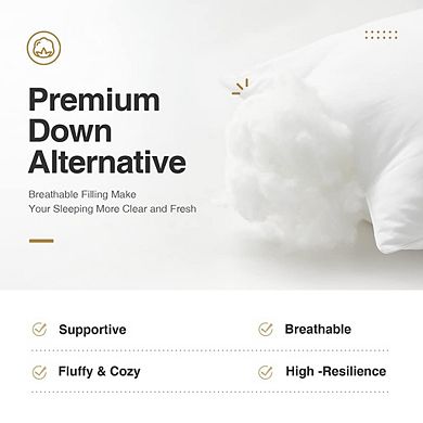 Soft 3D Down Alternative Plush Pillow for Side Sleepers: Hotel-Quality, Skin-Friendly (Pack of 4)