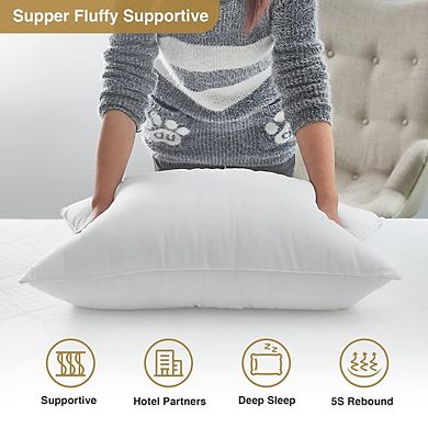 Soft 3D Down Alternative Plush Pillow for Side Sleepers: Hotel-Quality, Skin-Friendly (Pack of 4)