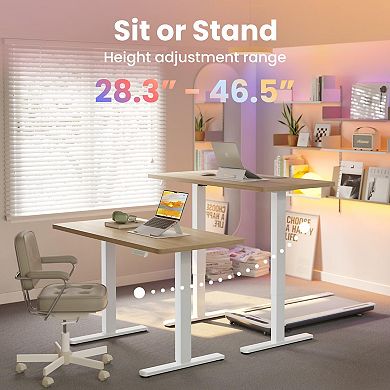 32" Compact Electric Standing Desk with 4 Memory Settings for Home Office: Adjustable Height