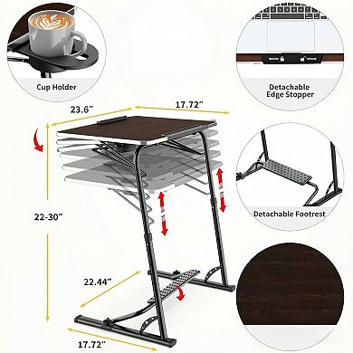 KSIZUIS Upgraded XL Folding TV Tray - Extra Sturdy, Height & Angle Adjustable with Accessories
