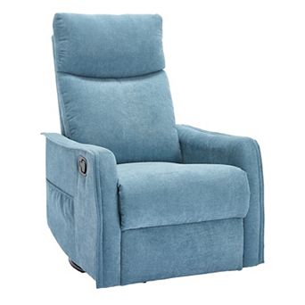 Merax Heat Massage Manual Recliner Chair with Rocker and Swivel in Fabric