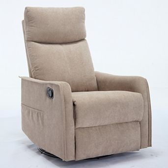 Merax Heat Massage Manual Recliner Chair with Rocker and Swivel in Fabric