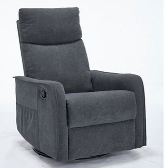 Merax Heat Massage Manual Recliner Chair with Rocker and Swivel in Fabric