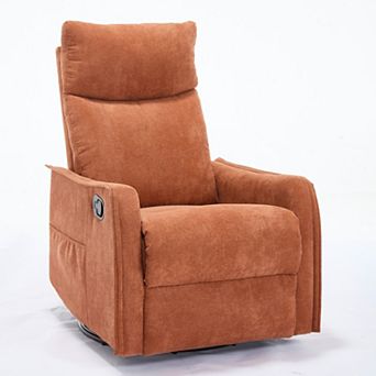 Merax Heat Massage Manual Recliner Chair with Rocker and Swivel in Fabric