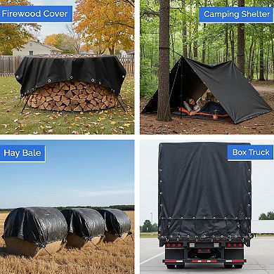Covers&All Tarp with Grommets, Heavy Duty Outdoor Waterproof Tarps, Tear & UV Resistant