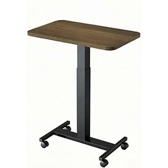KSIZUIS Mobile Laptop Standing Desk - Adjustable Height T-Base with Locking Casters for Bedside & So
