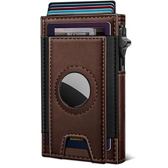 KSIZUIS AirTag Smart Wallet - Slim Pop-Up Card Holder with RFID Blocking, ID Window & Gift Box