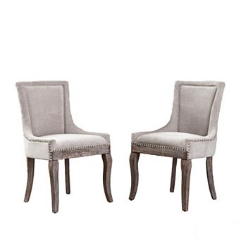 Merax Set of 2 Fabric Upholstered Side Chairs Dining Accent Chairs
