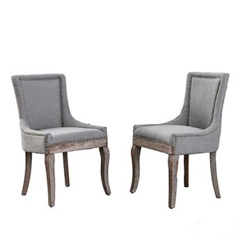 Merax Set of 2 Fabric Upholstered Side Chairs Dining Accent Chairs