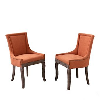 Merax Set of 2 Fabric Upholstered Side Chairs Dining Accent Chairs