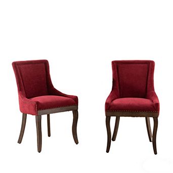 Merax Set of 2 Fabric Upholstered Side Chairs Dining Accent Chairs