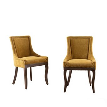 Merax Set of 2 Fabric Upholstered Side Chairs Dining Accent Chairs