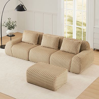 Merax Minimalist Modular Sectional Sofa Flexible Free Combinations Premium Flannelette Fabric