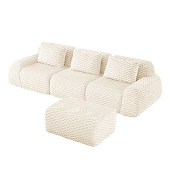 Merax Minimalist Modular Sectional Sofa Flexible Free Combinations Premium Flannelette Fabric