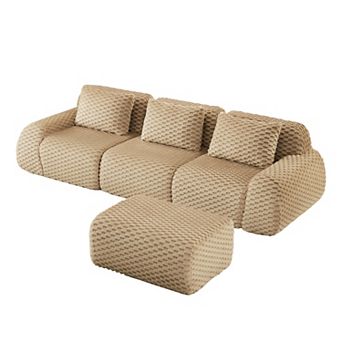 Merax Minimalist Modular Sectional Sofa Flexible Free Combinations Premium Flannelette Fabric