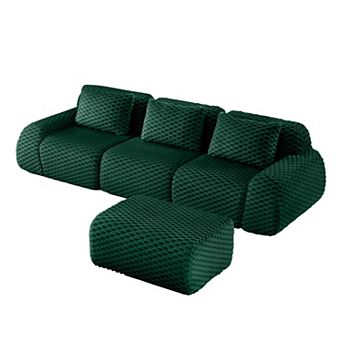 Merax Minimalist Modular Sectional Sofa Flexible Free Combinations Premium Flannelette Fabric