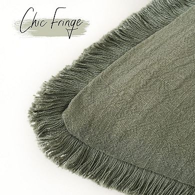 Set of 2 Linen Fringe Pillow Covers: Boho Style, Soft, Durable, 26x26 Inches, Multi-Use