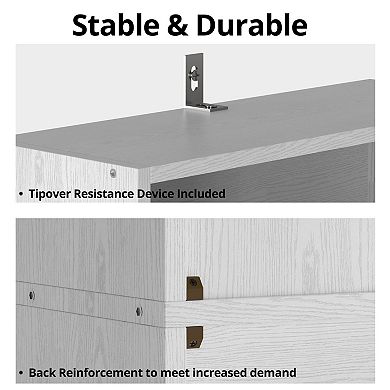 6-Tier MDF Bookshelf for Home Office Living Room: Sturdy, Rustic Design, Easy Assembly
