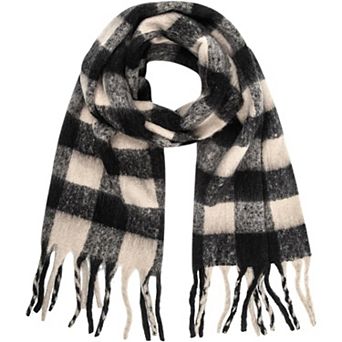 Warm Blanket Scarf Colorful Checked Thick Soft for Casual Wear