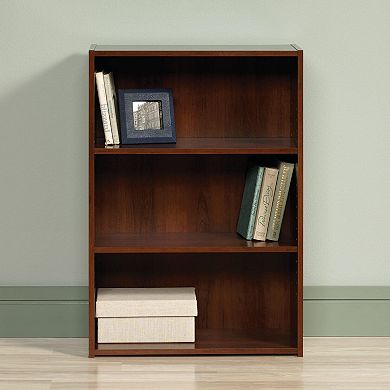 3-Shelf Adjustable Bookcase with Brook Cherry Finish for Stylish Storage