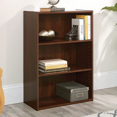 3-Shelf Adjustable Bookcase with Brook Cherry Finish for Stylish Storage