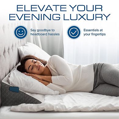 60" Queen Size Modern Bed Wedge Pillow: Stylish Gap Filler for Headboard & Mattress