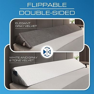 60" Queen Size Modern Bed Wedge Pillow: Stylish Gap Filler for Headboard & Mattress