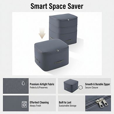 KSIZUIS Vacuum-Level Compression Bags 3-Pack - 136L Self-Sealing Storage for Comforters & Blankets