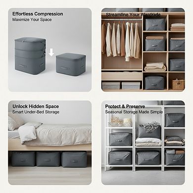 KSIZUIS Vacuum-Level Compression Bags 3-Pack - 136L Self-Sealing Storage for Comforters & Blankets