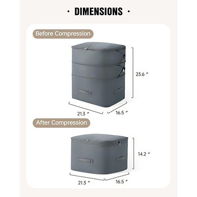 KSIZUIS Vacuum-Level Compression Bags 3-Pack - 136L Self-Sealing Storage for Comforters & Blankets