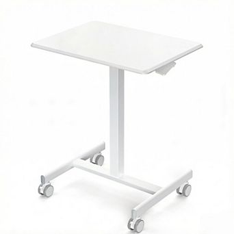 KSIZUIS Mobile Rolling Laptop DeskMobile Rolling Laptop Desk - 19" Adjustable Height Workstation on