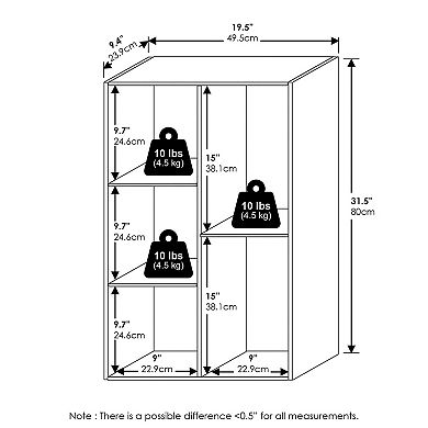 Modern 5-Cube Reversible Bookshelf for Living Room, Bedroom, or Home Office - White/Pink