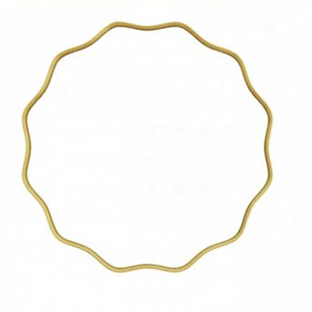 KSIZUIS Wavy Edge Round Mirror - 30” Gold Metal Frame Wall Mounted for Bathroom & Living Room