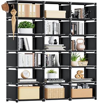 18-Cube Extra Large DIY Storage Organizer - Black: Versatile for Home, Office, Bedroom