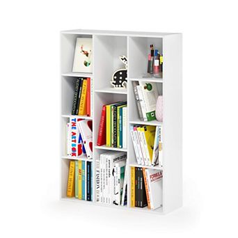 11-Cube White Bookshelf: Modern Design for Living Room, Bedroom, Home Office