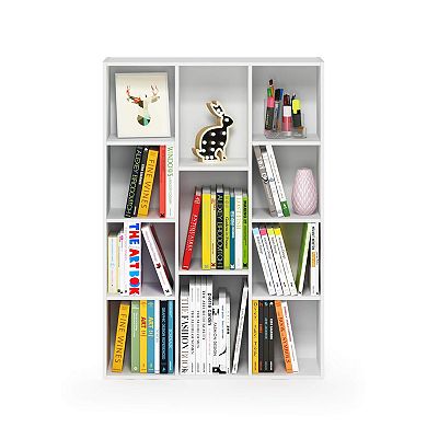 11-Cube White Bookshelf: Modern Design for Living Room, Bedroom, Home Office