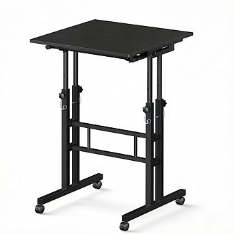 KSIZUIS Mobile Standing Desk with Wheels - Adjustable Height Rolling Table for Use with Walking Pad