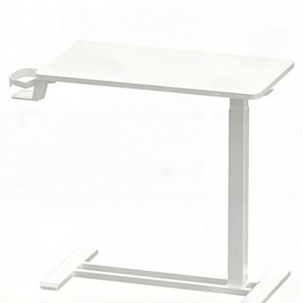 KSIZUIS Pneumatic Overbed Table - Mobile Adjustable Desk with Wheels for Hospital & Home Use