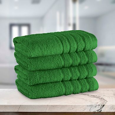 Elegant Comfort 4 pack turkish cotton 4 lines stripe hand towel set 16 x 28 inch