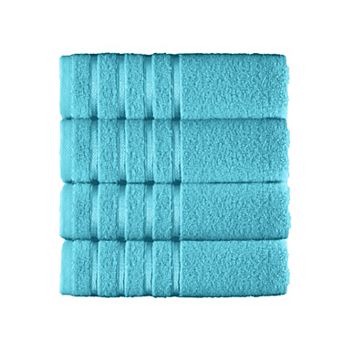Elegant Comfort 4 pack turkish cotton 4 lines stripe hand towel set 16 x 28 inch