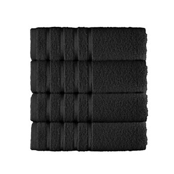 Elegant Comfort 4 pack turkish cotton 4 lines stripe hand towel set 16 x 28 inch